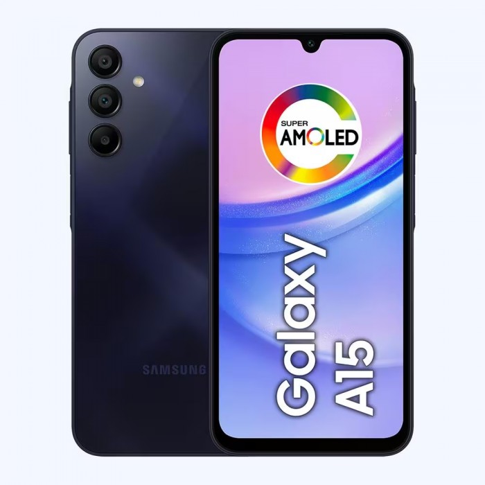 Celular Samsung Galaxy A15 Azul Escuro 256GB, 8GB RAM, Processador Octa-Core, Câmera Traseira Tripla de 50MP, Tela Super Amoled de 6.5" 90Hz